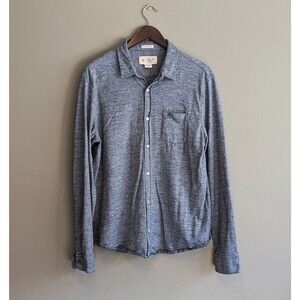 Original Penguin Size XL Soft Cotton Shirt Blue Slim Fit Extra Large Long Sleeve